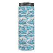 Blaue Ozeanklumpen Thermosbecher (Rückseite)