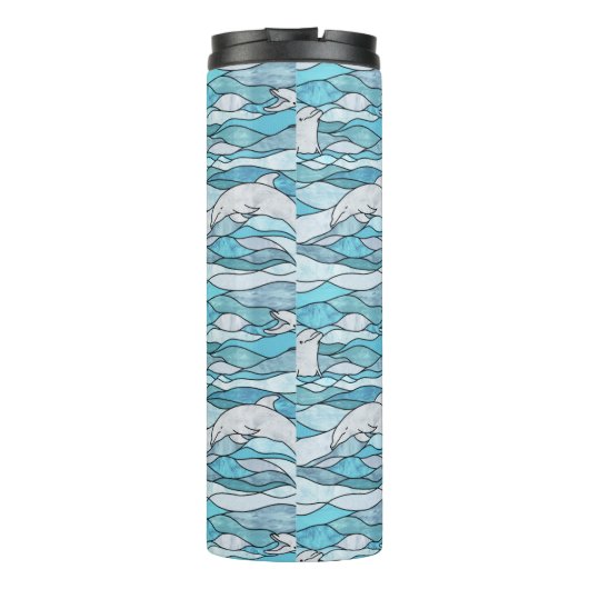 Blaue Ozeanklumpen Thermosbecher (Rückseite)