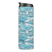 Blaue Ozeanklumpen Thermosbecher (Nach rechts gedreht)