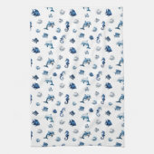 Blaue Ozeankreaturen von Wedgewood! Geschirrtuch (Vertikal)