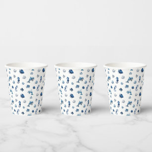 Blaue Ozeankreaturen von Wedgewood! Pappbecher