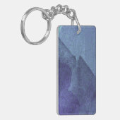 Blaue Ozeannatur abstrakte Malkunst Schlüsselanhänger (Vorderseite links)