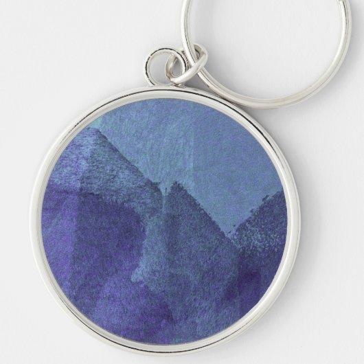 Blaue Ozeannatur abstrakte Malkunst Schlüsselanhänger (Vorne)