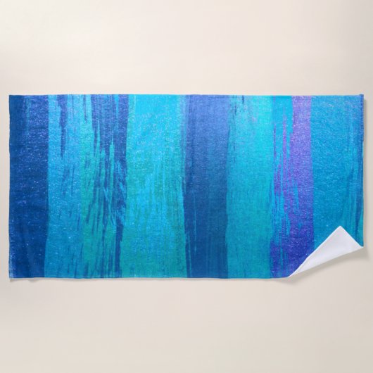 Blaue OZEANSEE STROKES STRAND TROPICAL MODERN Strandtuch (Vorderseite)