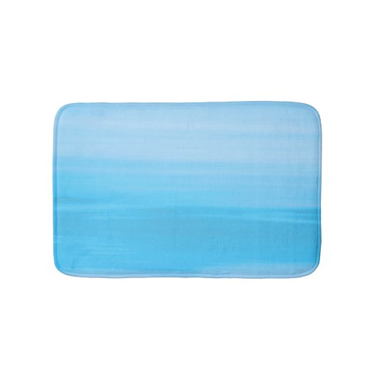 Blaue Ozeanstreifen Badematte (Vorderseite)