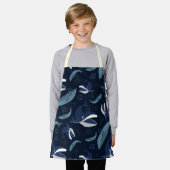 Blaue Ozeanwale Schürze (Getragen)