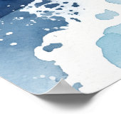 Blaue Ozeanwelle Abstrakter Poster (Ecke)