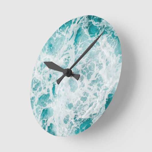Blaue Ozeanwelle Akrylwall-Uhr Runde Wanduhr (Winkel)