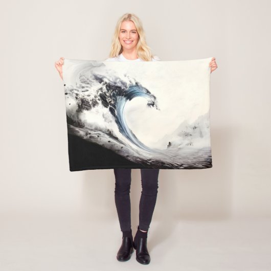 Blaue Ozeanwelle Fleecedecke (Beispiel)