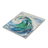 Blaue Ozeanwelle Fliese (Seite)