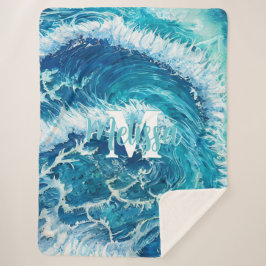 Blaue Ozeanwelle II Sherpadecke