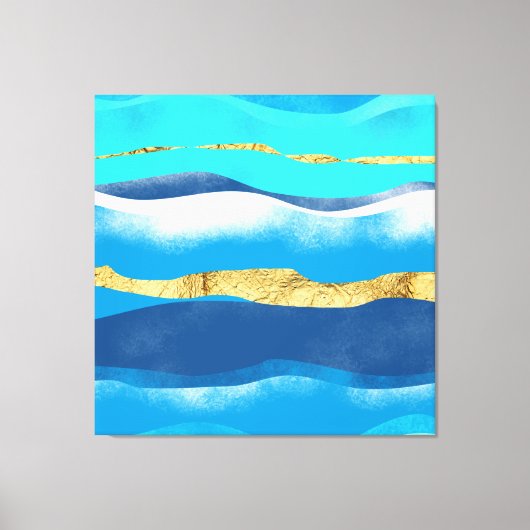 Blaue Ozeanwelle Moderne Familiendekoration Leinwanddruck (Vorderseite)