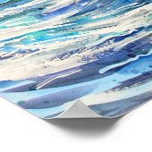 Blaue Ozeanwelle Poster (Ecke)