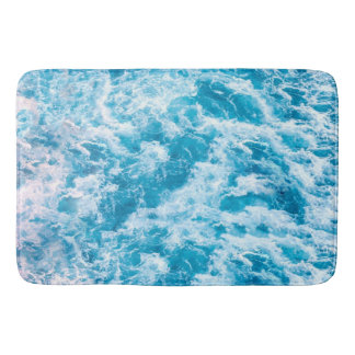 Blaue Ozeanwelle Textur Badematte