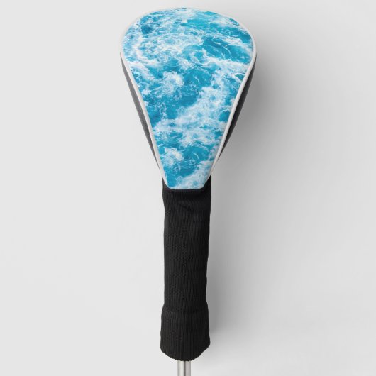 Blaue Ozeanwelle Textur Golf Headcover (Vorderseite)