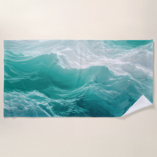 Blaue Ozeanwellen Abstrakter Traum Strandtuch