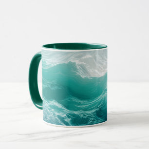 Blaue Ozeanwellen Abstrakter Traum Tasse