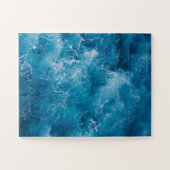 Blaue Ozeanwellen abstürzen Puzzle (Horizontal)