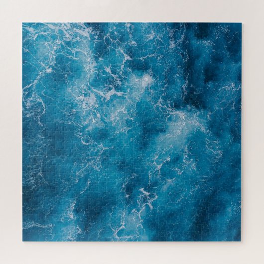 Blaue Ozeanwellen abstürzen Puzzle (Horizontal)