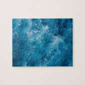 Blaue Ozeanwellen abstürzen Puzzle (Horizontal)