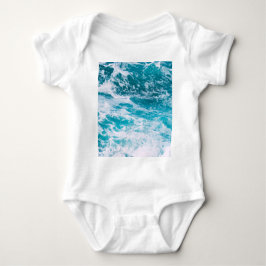 Blaue Ozeanwellen Baby Strampler