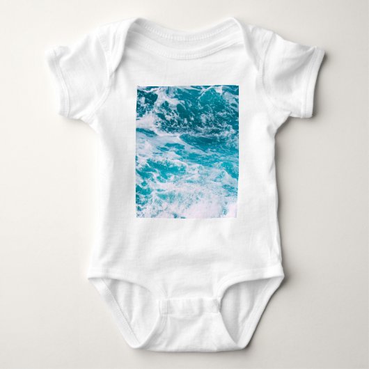 Blaue Ozeanwellen Baby Strampler (Vorderseite)