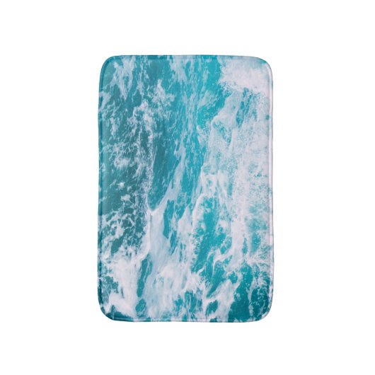 Blaue Ozeanwellen Badematte (Vorderseite Vertikal)