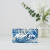 Blaue Ozeanwellen Danke Begleitkarte (Stehend Vorderseite)