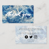 Blaue Ozeanwellen Danke Begleitkarte (Vorne/Hinten)