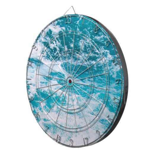 Blaue Ozeanwellen Dartscheibe (Vorderseite rechts)