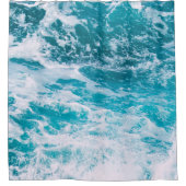 Blaue Ozeanwellen Duschvorhang (Vorderseite)