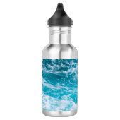 Blaue Ozeanwellen Edelstahlflasche (Rechts)