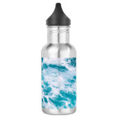 Blaue Ozeanwellen Edelstahlflasche (Links)