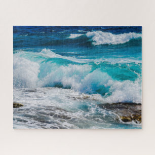 Blaue Ozeanwellen & Felsen, Familie Puzzle