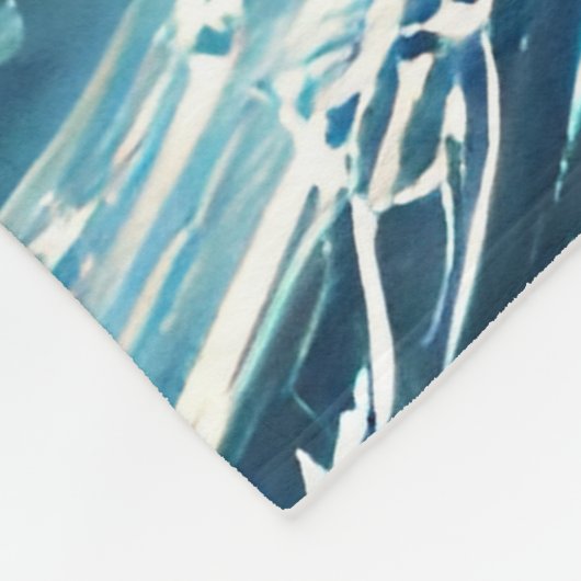 Blaue Ozeanwellen Fleecedecke (Ecke)