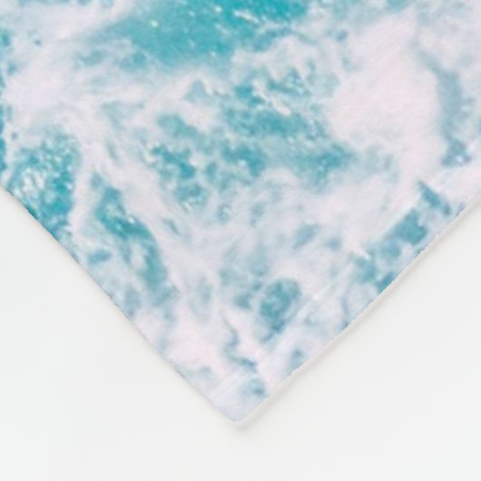 Blaue Ozeanwellen Fleecedecke (Ecke)