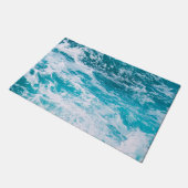 Blaue Ozeanwellen Fußmatte (Schrägansicht)