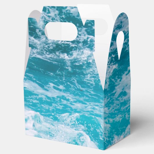 Blaue Ozeanwellen Geschenkschachtel (Geöffnet)