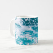 Blaue Ozeanwellen Kaffeetasse (Vorderseite Links)