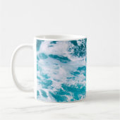 Blaue Ozeanwellen Kaffeetasse (Links)