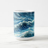 Blaue Ozeanwellen Kaffeetasse (Mittel)