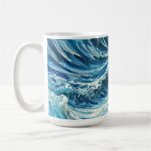 Blaue Ozeanwellen Kaffeetasse (Links)