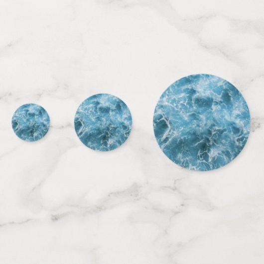 Blaue Ozeanwellen Konfetti (Rückseiten)