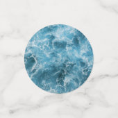 Blaue Ozeanwellen Konfetti (Klein Vorderseite)