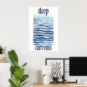 Blaue Ozeanwellen-Kunstposter Abstrakte Küstenwand Poster (Heimbüro)
