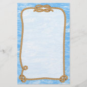 Blaue Ozeanwellen mit der Grenze zum Außen Briefpapier (Vorderseite)