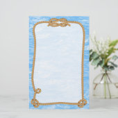 Blaue Ozeanwellen mit der Grenze zum Außen Briefpapier (Stehend Vorderseite)