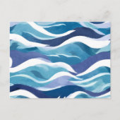 Blaue Ozeanwellen | Moderne, einfache Wasserfarbe Postkarte (Vorderseite)