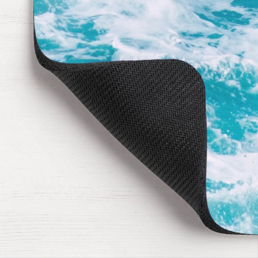 Blaue Ozeanwellen Mousepad (Ecke)