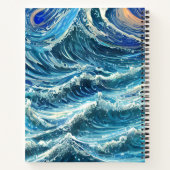 Blaue Ozeanwellen Notizblock (Rückseite)